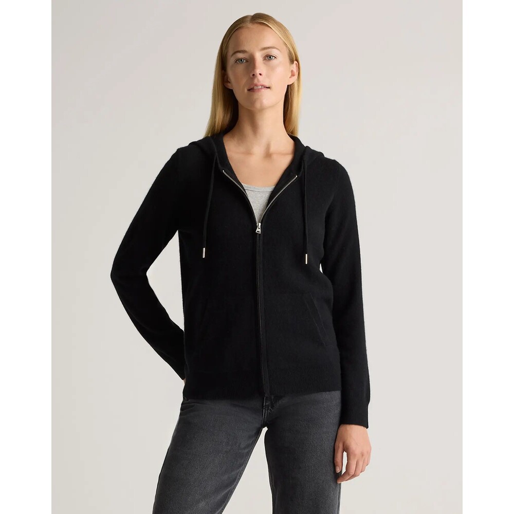 Quince 100% Mongolian Cashmere Sweater Hoodie Black Size S